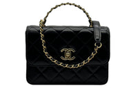 CHANEL Sheepskin Chain Bag, Flap Bag, Handbag, Shoulder Bag, Crossbody Bag Mini Women's Black
