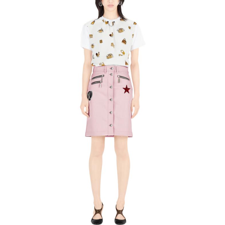 LOUIS VUITTON Casual Long Skirt Women's Pink