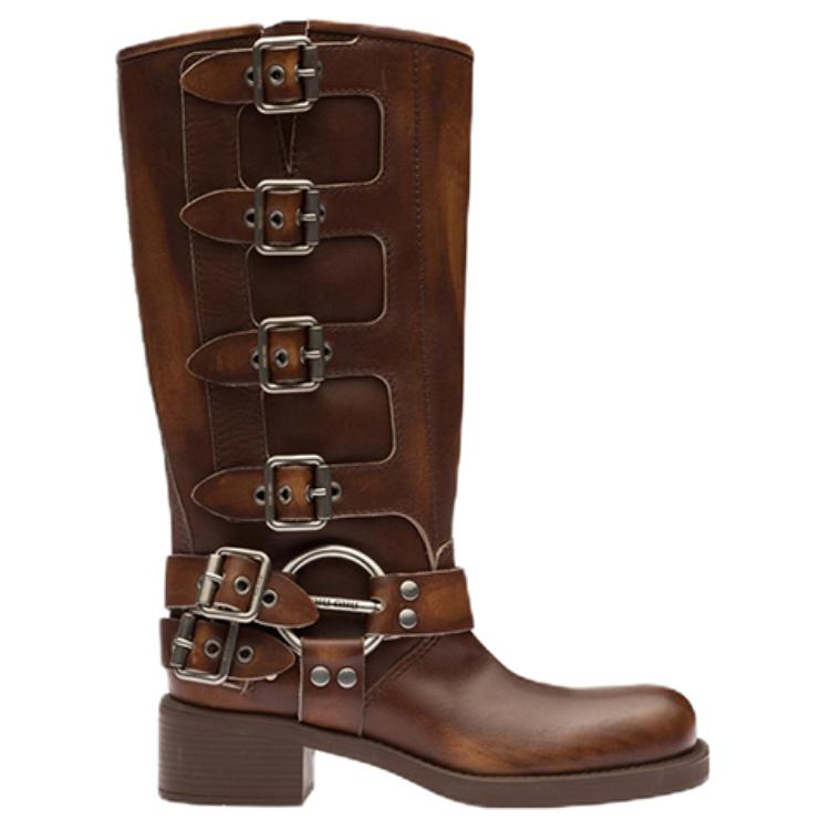 MIU MIU Knee-high Boots Women's Brown
