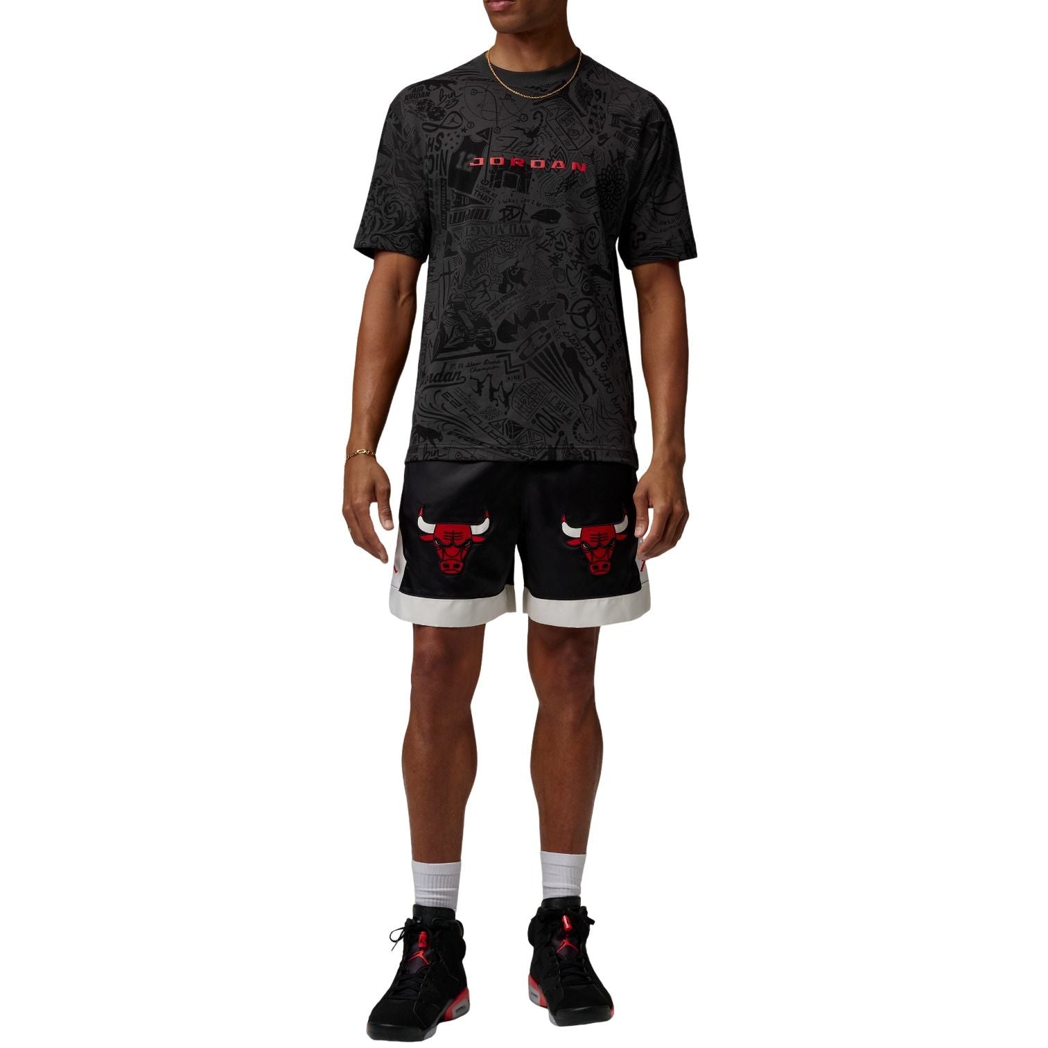 Jordan Brooklyn T-Shirt 'Sail University Red' IM9994-010