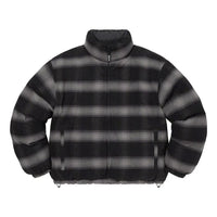 Supreme Flannel Reversible Puffer Jacket 'Black Grey' SUP-FW22-703