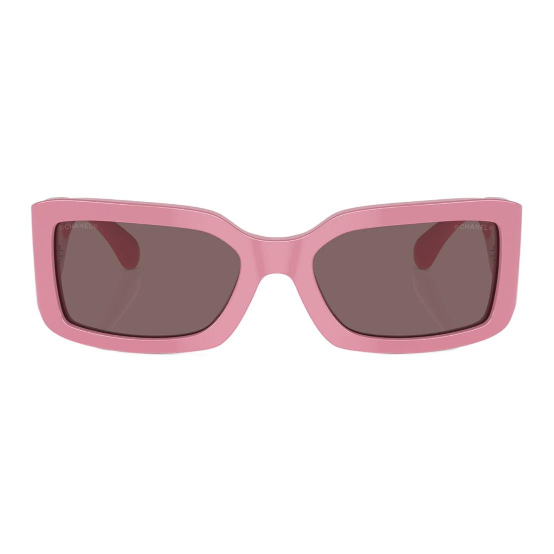 CHANEL Acetate Irregular Shape Sunglasses Women's Pink