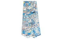 HERMES Silk Scarves Women's Blue/White/Dark Pink