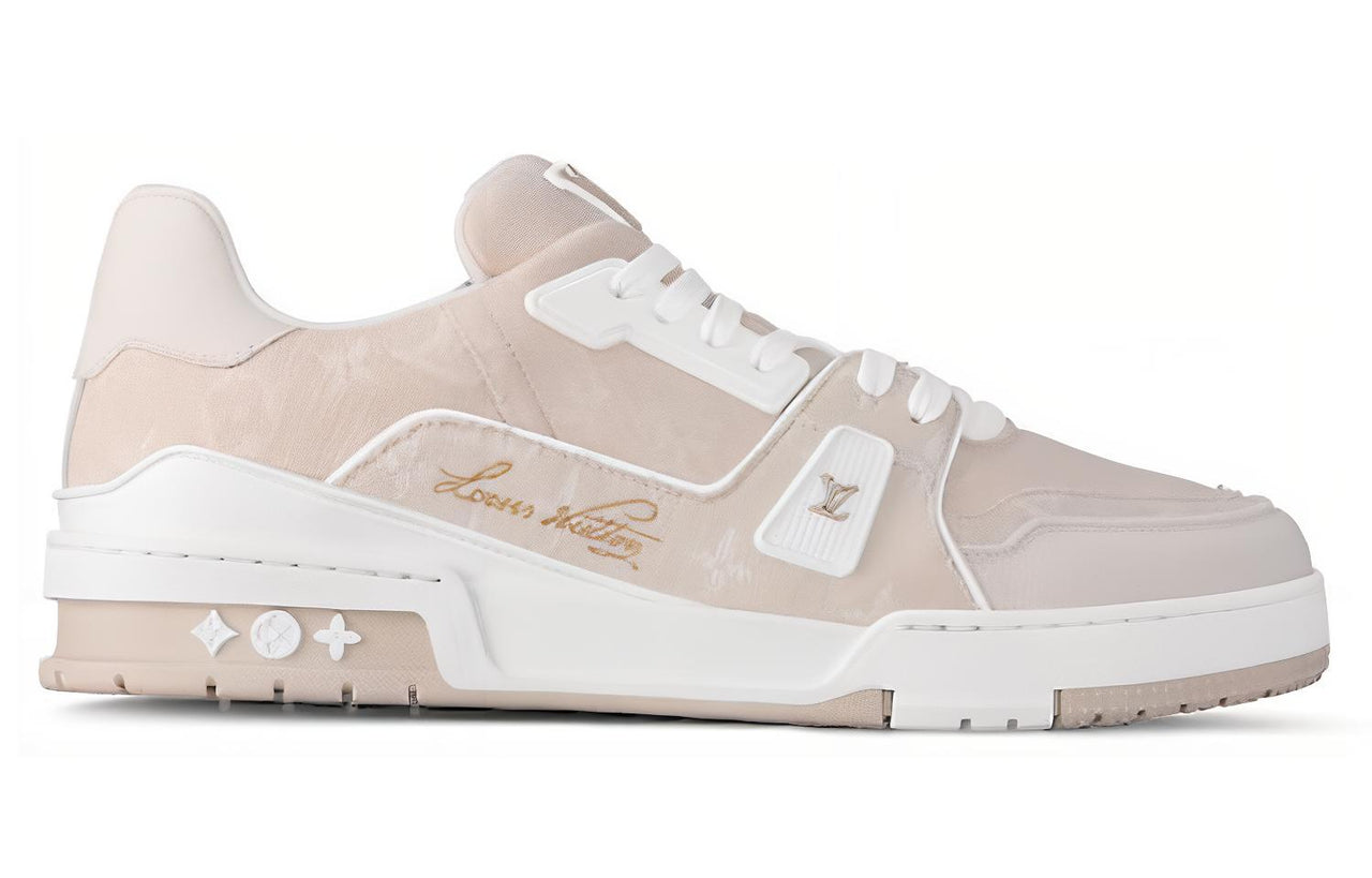 LOUIS VUITTON Trainer Low-Top Skateboard Shoes Unisex Beige