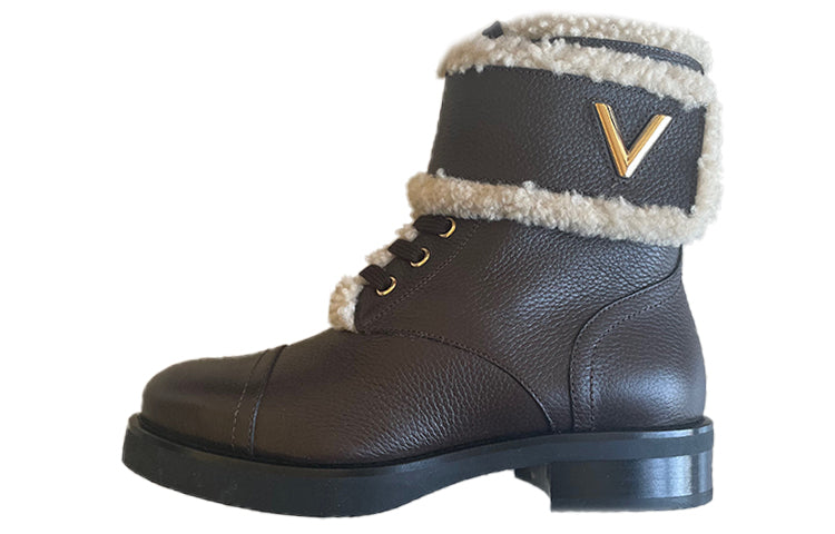 LOUIS VUITTON Wonderland Shearling Boots 'Black' Women's