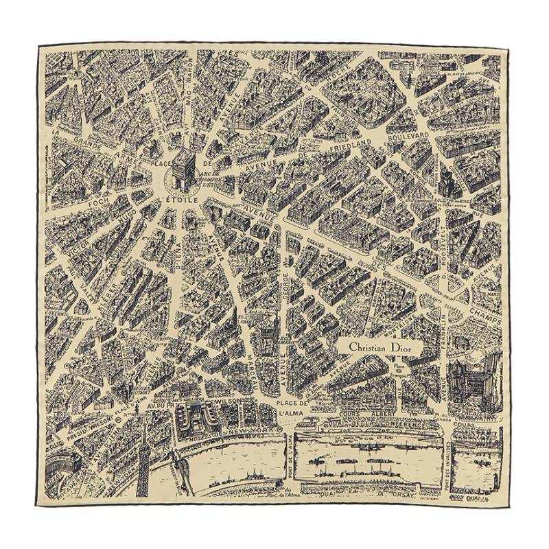 DIOR Silk Silk Scarves Women's Light Yellow