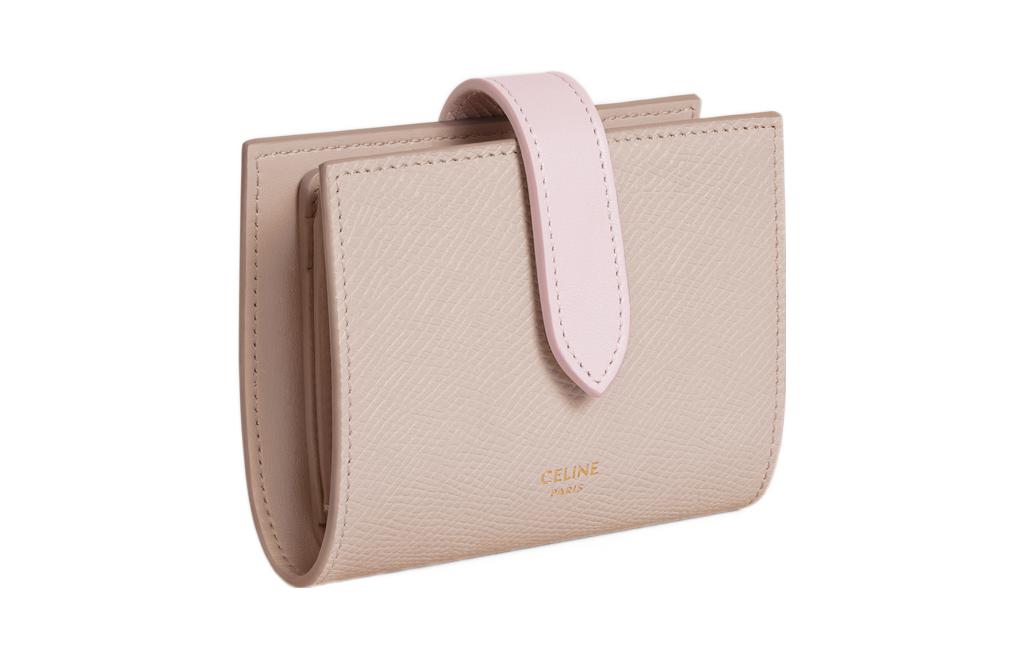 CELINE Grained Calfskin Wallet Small Size Women's Nude/Pink