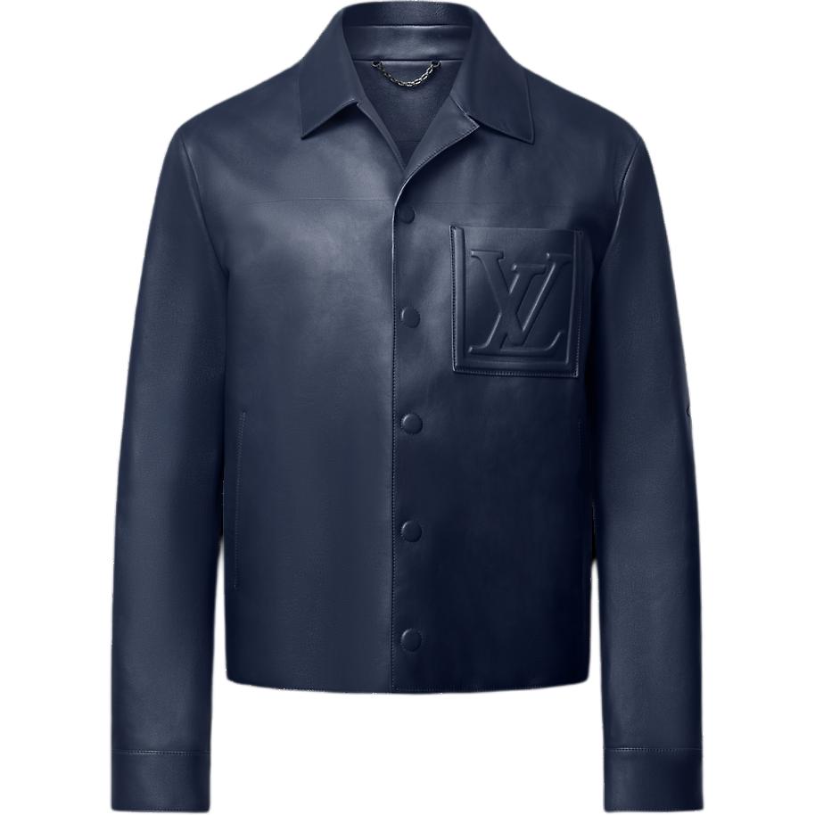 LOUIS VUITTON Chic Leather Blouson With 3D Details