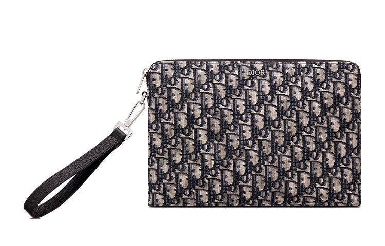 DIOR Cow Leather Clutch Regular Men's Beige Black