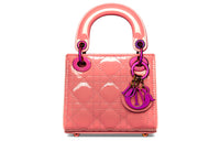 DIOR Lady Dior Patent Leather Cowhide Daisie Bag Shoulder Bag Crossbody Bag Handbag Extra Mini Women's Ash Coral Pink
