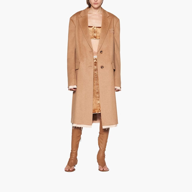 MIU MIU Coats Unisex Camel Brown