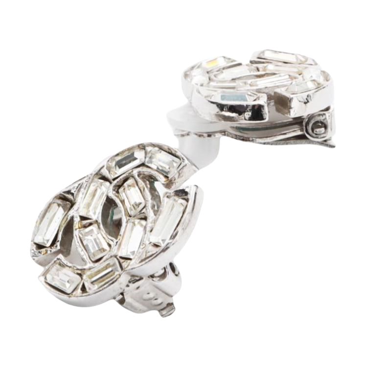 CHANEL 2001 Cc Logo Clip on Earrings
