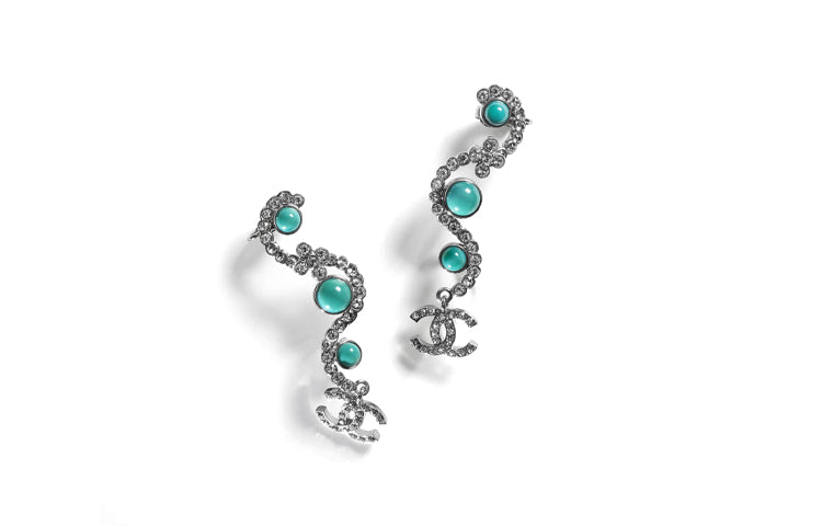 CHANEL Earrings Women's Silver