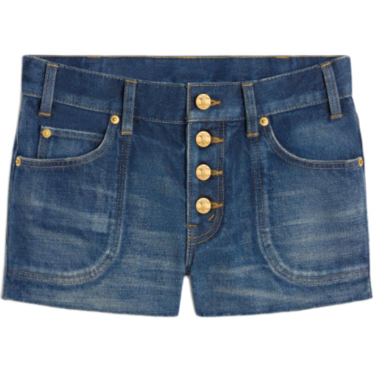 CELINE Mini Shorts In Dark Union Wash Denim
