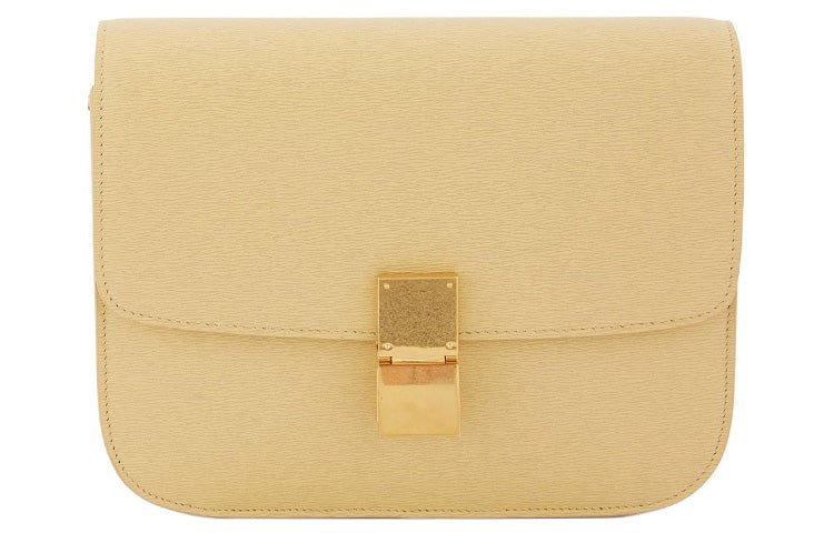 CELINE Calfskin Crossbody Bag Shoulder Bag Women's Light Yellow