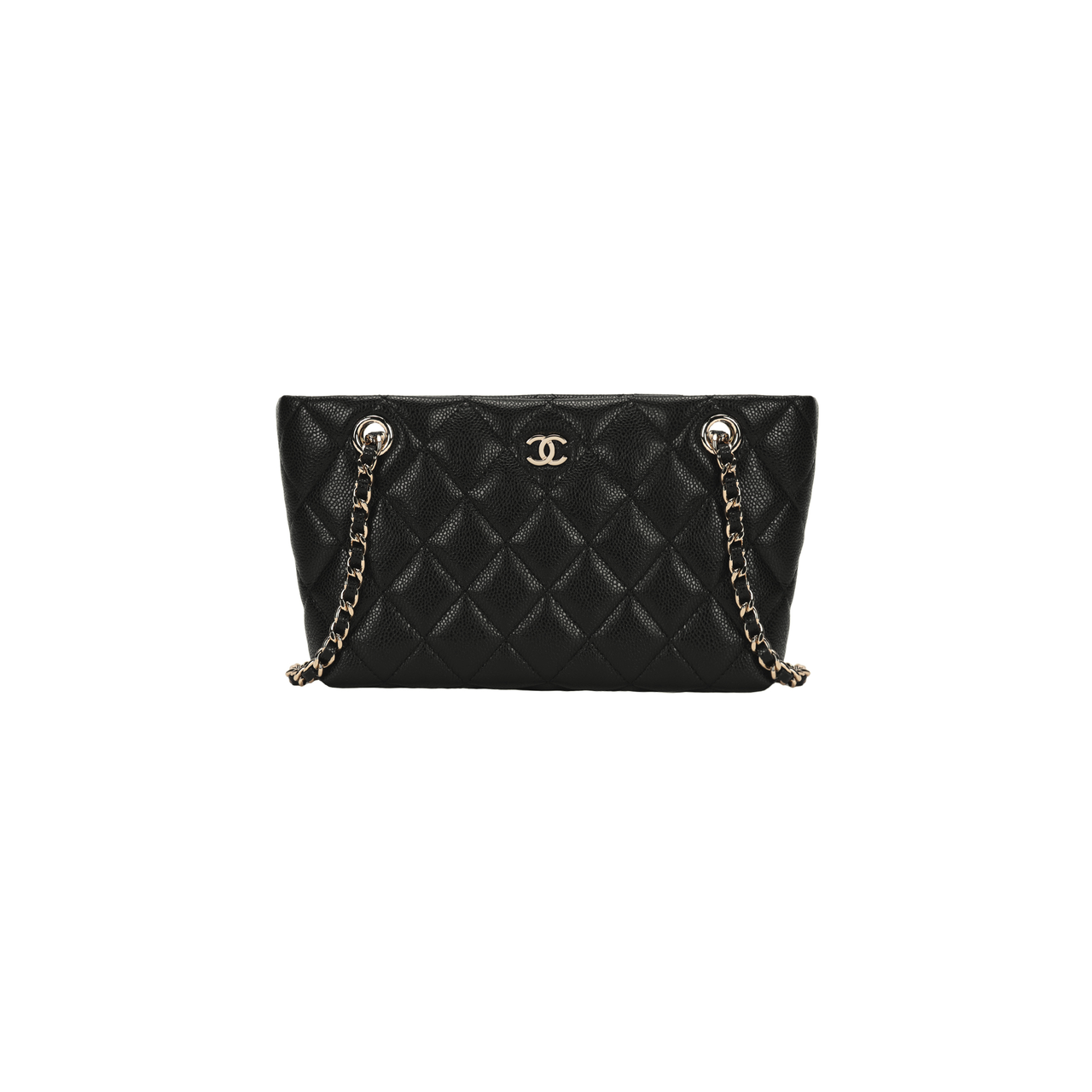 CHANEL Leather Shoulder Bag Women's Black