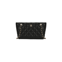 CHANEL Leather Shoulder Bag Women's Black