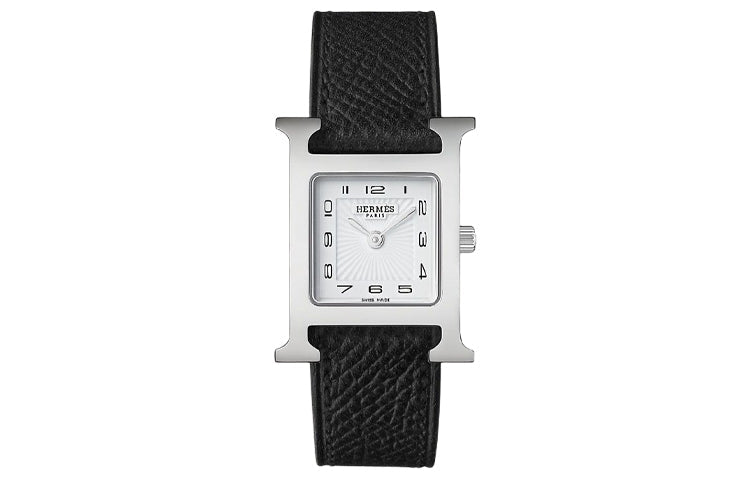 HERMES Heure H Collection Wrist Watch Quartz Movement Calfskin Strap White Dial Women's Watch W036704WW00