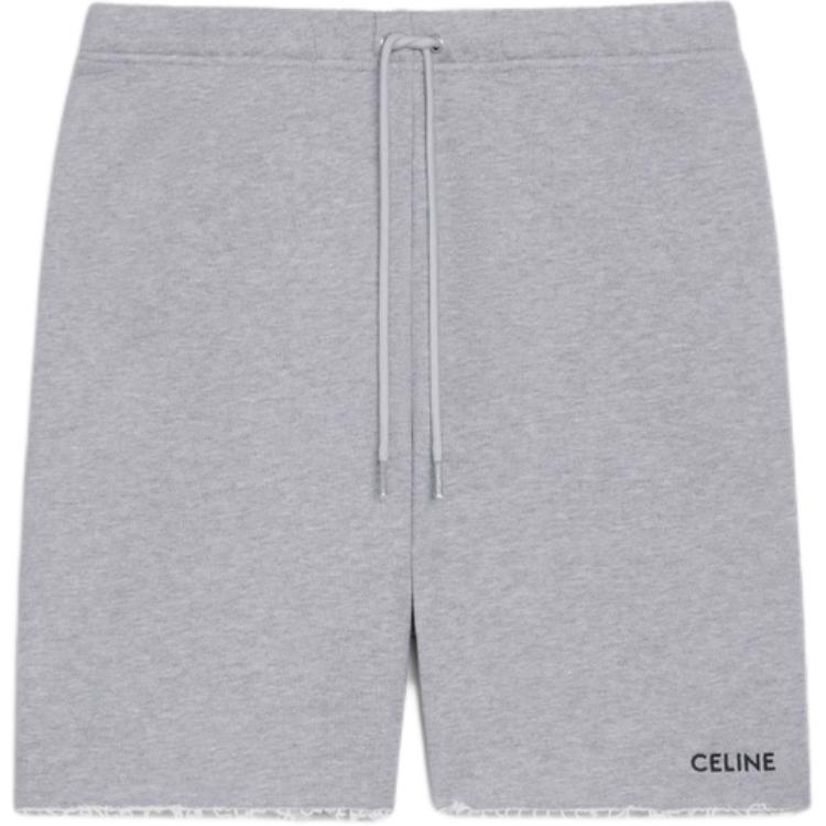 CELINE Men Moisture-Wicking Casual Shorts In Cotton Fleece Gray