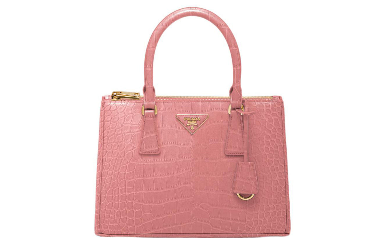 PRADA Galleria Killer Bag Crocodile Leather Shoulder Bag Crossbody Bag Handbag Medium Size Women's Petal Pink