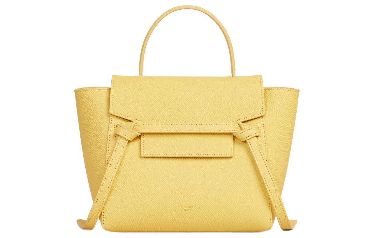 CELINE Grained Calfskin Catfish Bag Handbag Shoulder Bag Crossbody Bag Women's Sophora Flavescens Color/Bright Yellow