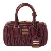 MIU MIU Arcadie Series Leather Shoulder Bag Crossbody Bag Handbag Mini Women's Garnet Red
