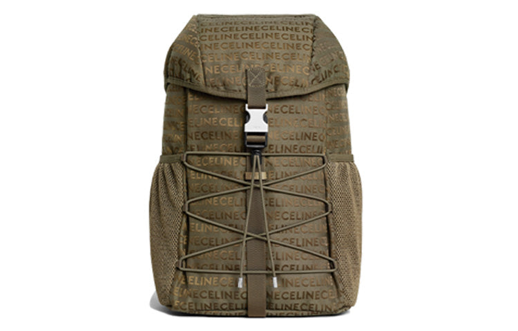 CELINE Jacquard Fabric Backpack Medium Size Men's Khaki