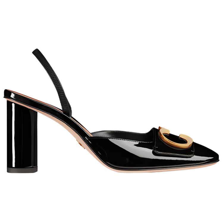 DIOR C'est Dior Chunky Heel High Heels 8cm Women's Black