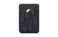 DIOR Grain Cow Leather Card Holder Men's Black