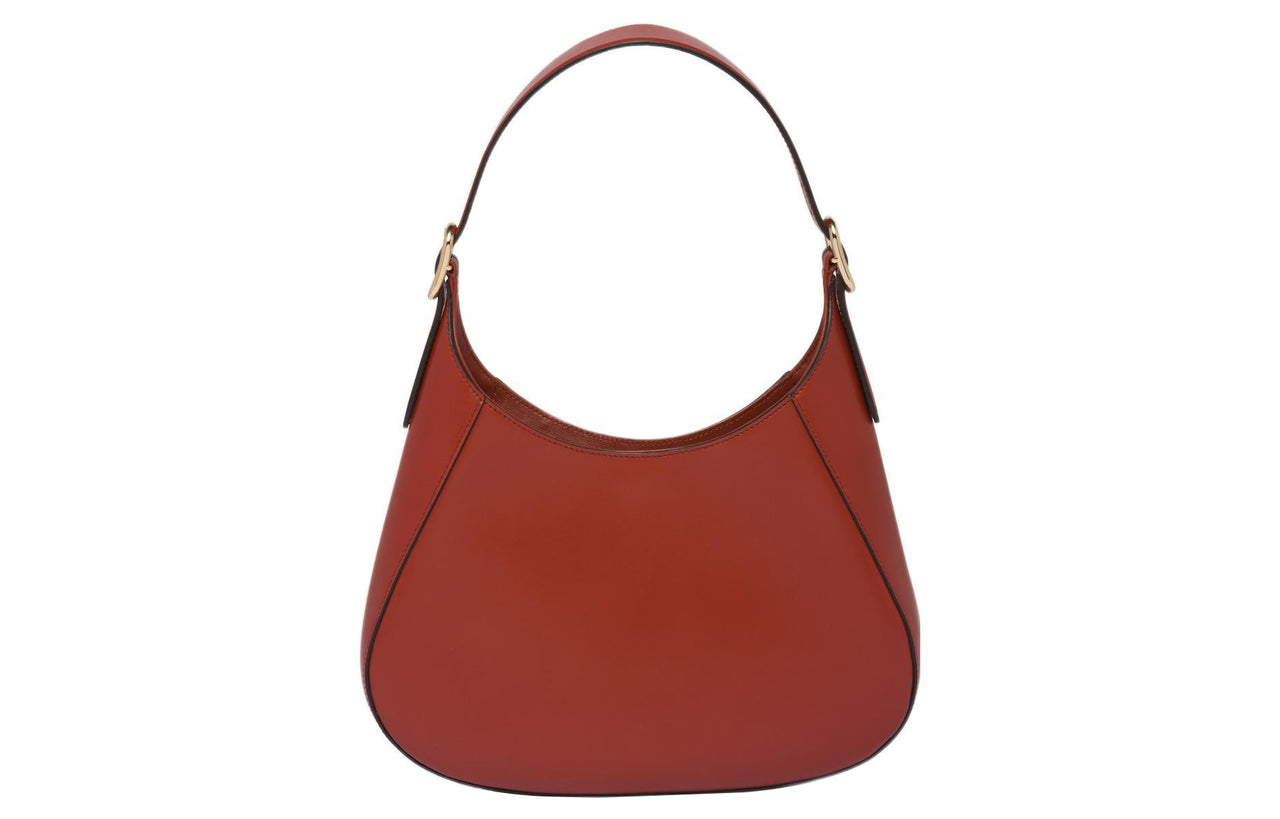 PRADA Leather Handbag Shoulder Bag Women's Berry