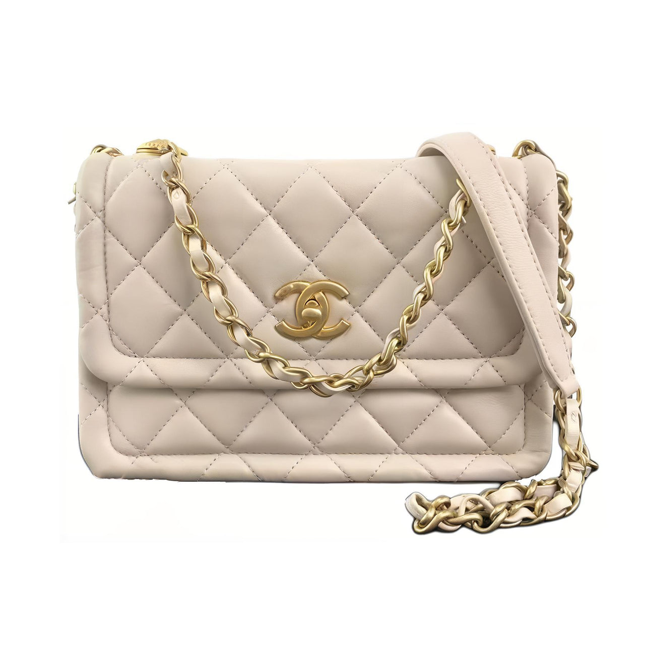 CHANEL Sheepskin Handbag, Shoulder Bag, Crossbody Bag Women's White