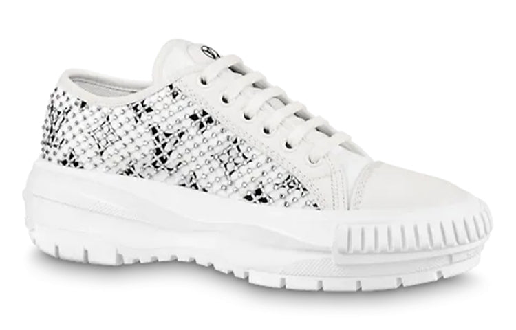 LOUIS VUITTON Lv Squad Sneakers 'White With Crystal Monogram' Women's