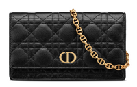 DIOR Caro Soft Cow Leather Fanny Pack, Clutch, Shoulder Bag, Crossbody Bag Women's Black