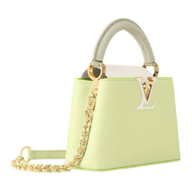 LOUIS VUITTON Capucines Taurillon Leather Shoulder Bag Crossbody Bag Handbag Mini Women's Light Green