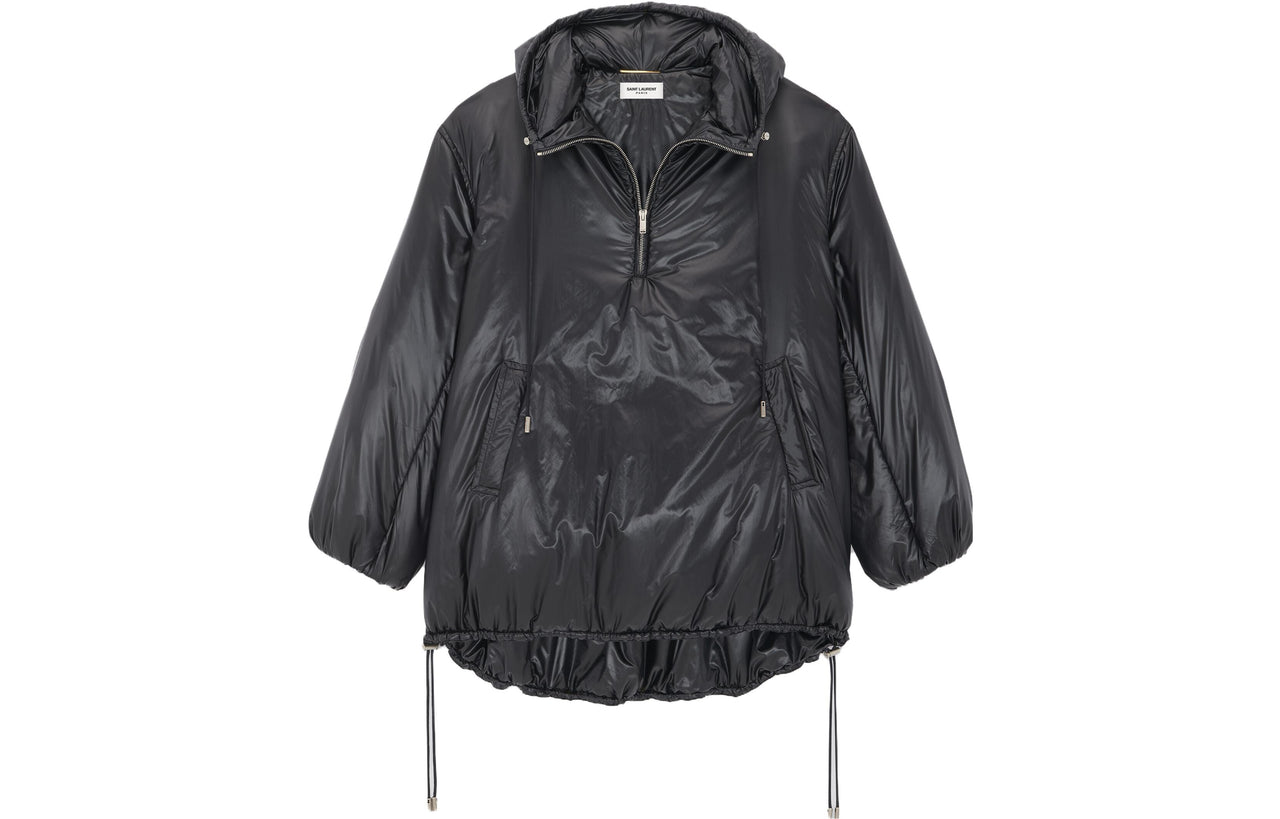 SAINT LAURENT Cassandre Logo embossed Hooded Raincoat