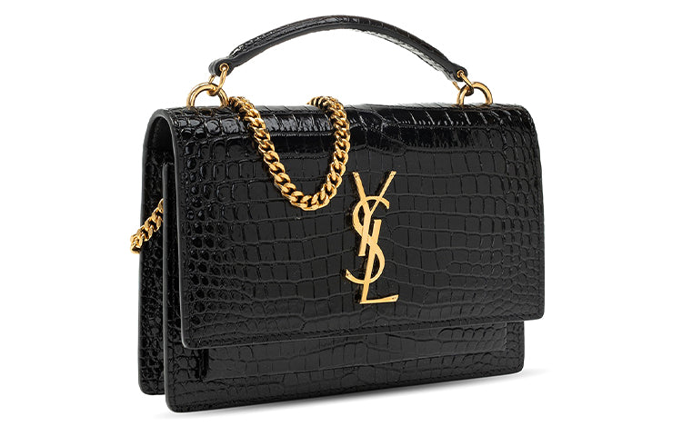 SAINT LAURENT Sunset Chain Wallet Black
