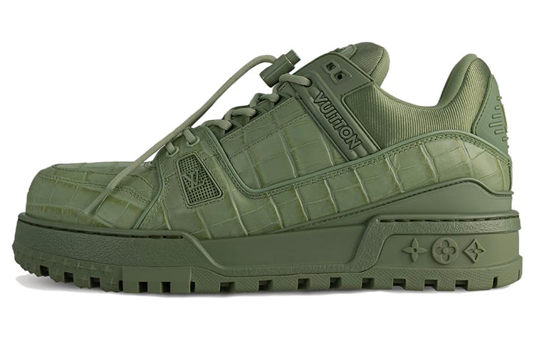 LOUIS VUITTON Trainer Maxi Little Chubby Ding Slip-Resistant Low-Top Skateboard Shoes Unisex Green