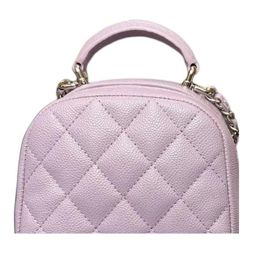 CHANEL Leather Backpack Women's Purple