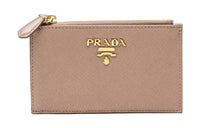 PRADA Fabric With Leather Wallet, Card Holder Regular Women's Pink