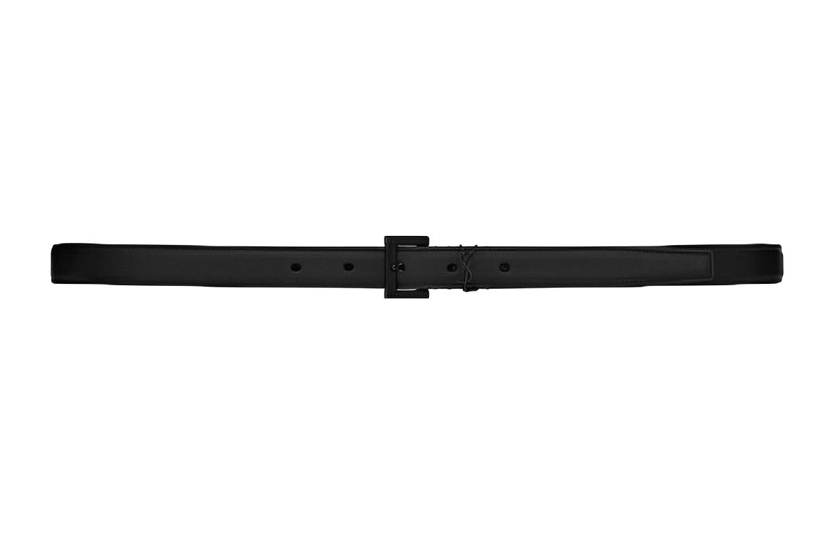 SAINT LAURENT Fashion Solid Color Logo Pin Buckle Leather Belts Women's 2cm