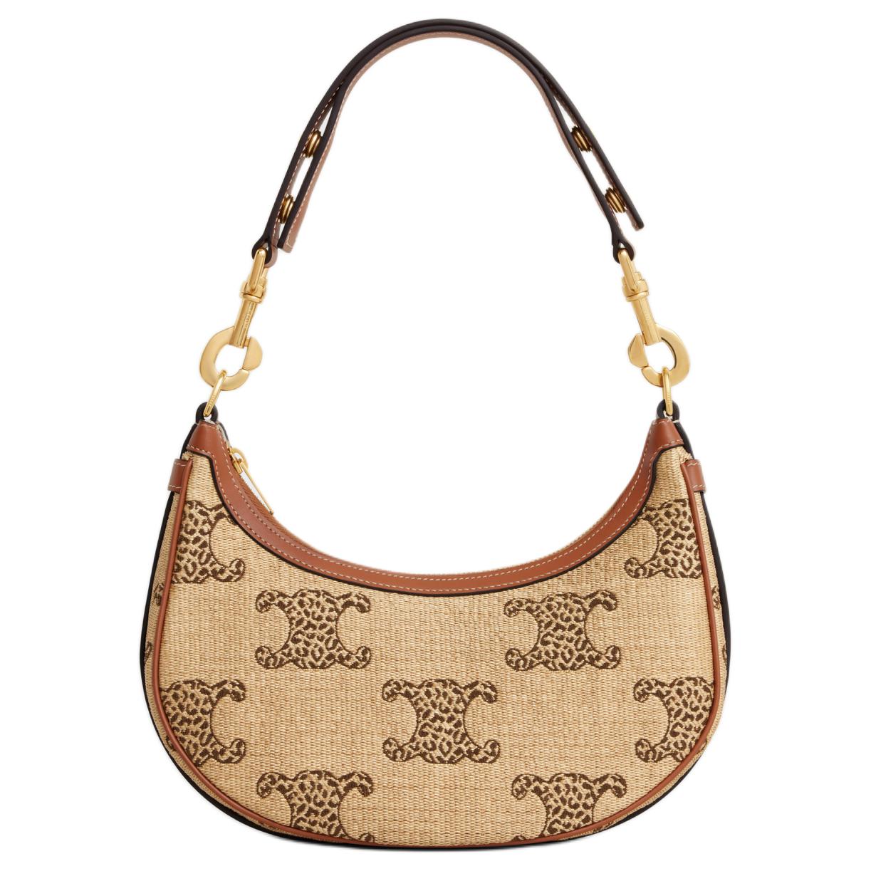 CELINE AVA Fabric Handbag, Shoulder Bag Medium Size Women's Natural & Tan