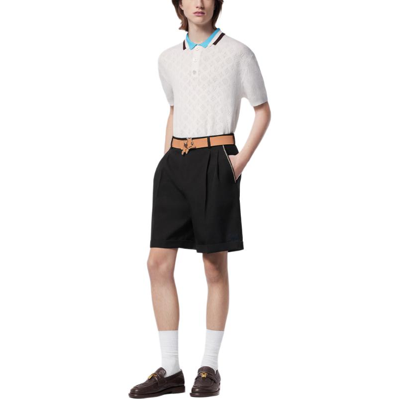 LOUIS VUITTON x Tyler Monogram Pointelle Short-Sleeved Cotton Polo Polo Shirt Men's White