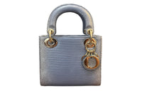 DIOR Lady Dior Lizard Skin Dior Bag Shoulder Bag Crossbody Bag Handbag Small Size Women's Gradient Haze Blue