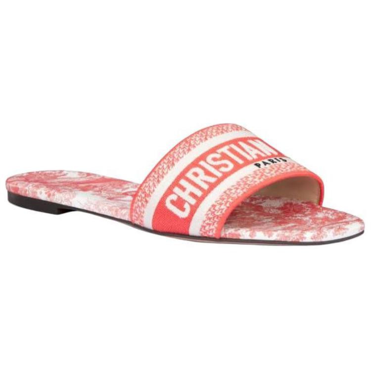 DIOR DIORIVIERA Slide Slippers Women's Orange Red