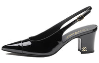 CHANEL Chunky Heel High Heels 6.5cm Women's Black