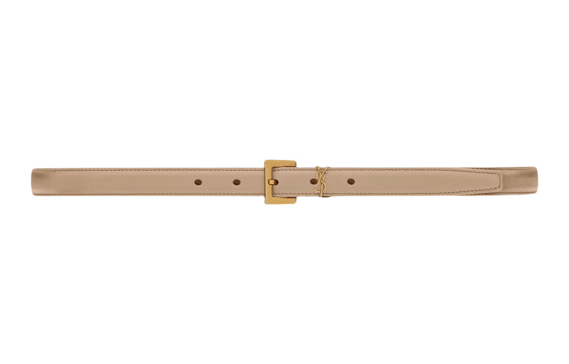 SAINT LAURENT Cassandre Thin Belt With Square Buckle In Box SAINT LAURENT Leather