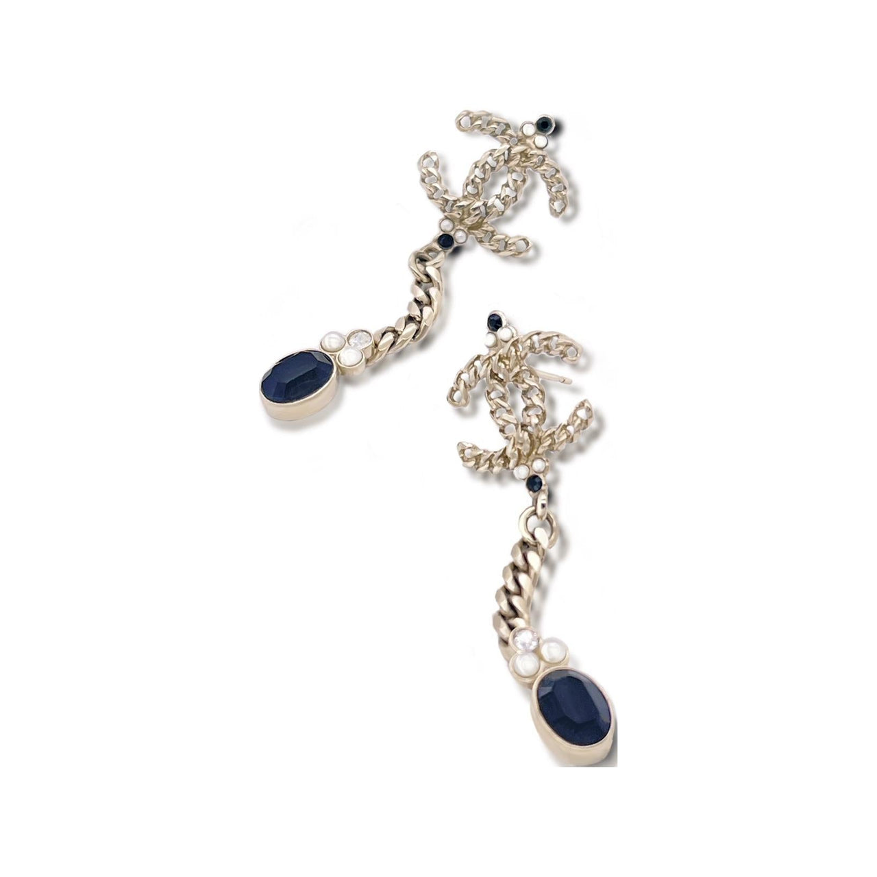 CHANEL Metal Earrings Women's Gold