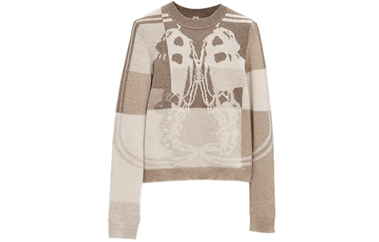 HERMES FW21 Cashmere Sweater Women's Linen Beige