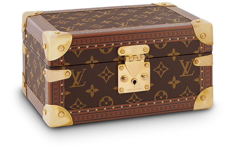 LOUIS VUITTON Leather Storage Boxes Unisex Brown