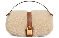CELINE Cow Leather Handbag, Shoulder Bag, Crossbody Bag Trumpets Women's Beige/Tan